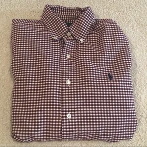 Ralph Lauren Custom-Fit Maroon Button-Down Shirt
